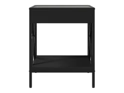 Mesita de noche con Infinity LED negra 40x40x49 cm