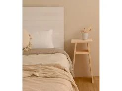 Mesita de noche de madera maciza en tono natural de 20x60cm - ARITZ - DECOWOOD
