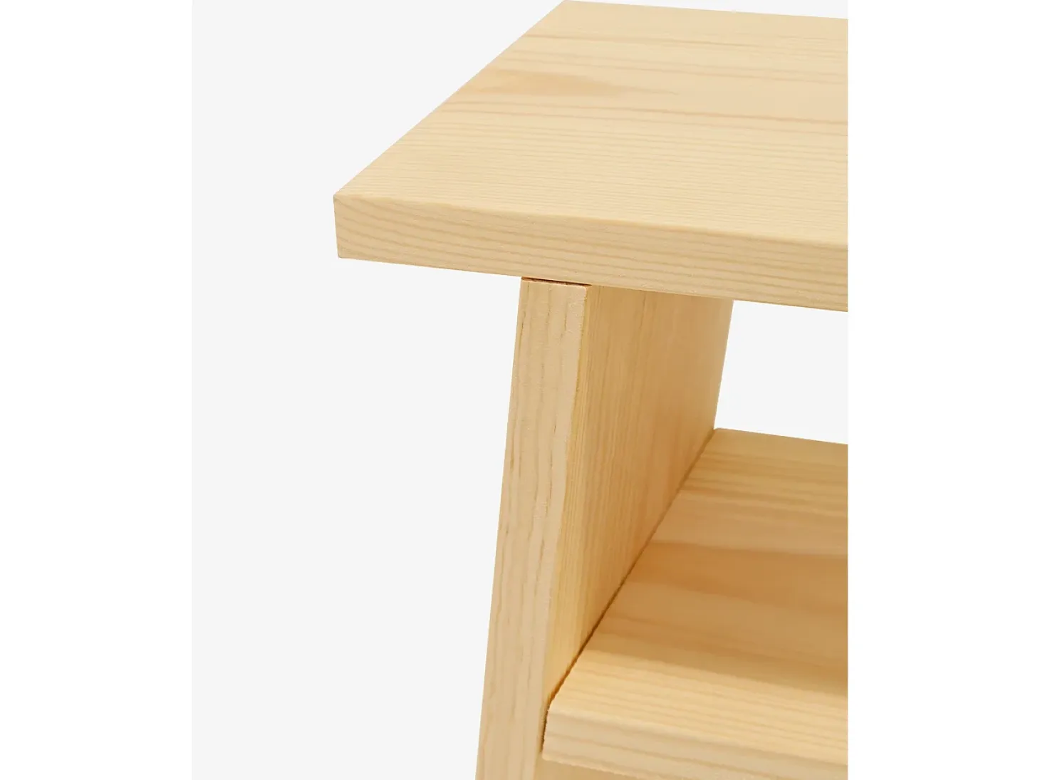 Mesita de noche de madera maciza en tono natural de 20x60cm - ARITZ - DECOWOOD