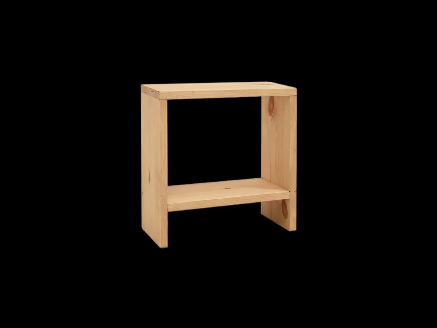 Mesita de noche de madera maciza en tono natural de 40x20cm - MELLER - DECOWOOD