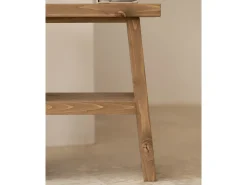 Mesita de noche o auxiliar madera maciza en tono roble oscuro de 45x39cm - FRIDA - DECOWOOD