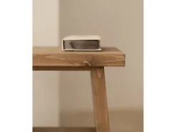 Mesita de noche o auxiliar madera maciza en tono roble oscuro de 45x39cm - FRIDA - DECOWOOD