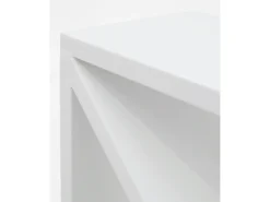 Mesita de noche o auxiliar de madera maciza en tono blanco de 50x50cm - STOKE - DECOWOOD