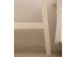 Mesita de noche o auxiliar madera maciza en tono blanco de 45x39cm - FRIDA - DECOWOOD