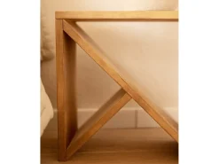 Mesita de noche o auxiliar de madera maciza tono roble oscuro 50x50cm - STOKE - DECOWOOD