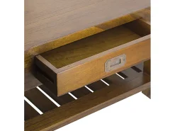 Mesita Mindy cuadrada madera maciza 1 cajón Orka 60 cm
