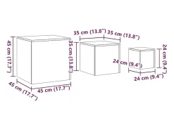 Mesitas auxiliares 3 piezas madera contrachapada gris Sonoma
