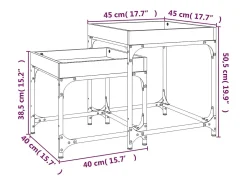 Mesitas auxiliares 3 uds madera contrachapada roble ahumado