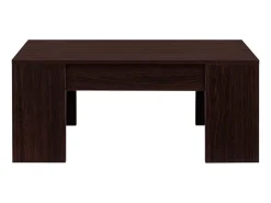Meyvaser - Mesa de Centro Elevable, Mesita de Salón o Comedor, Acabado en Color Wengue, Medidas: 90 cm (Ancho) x 50 cm (Fondo) x 46-57 cm (Alto)