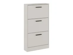 Meyvaser - Zapatero 3 Puertas, Zapatero Estrecho, Acabado en Color Beige, Medidas: 108 cm (Alto) x 60 cm (Ancho) x 17 cm (Fondo)
