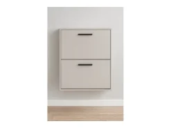 Meyvaser - Zapatero con 2 Puertas, Mueble para Zapatos Estrecho en Color Beige, Medidas: 73 cm (Alto) x 54 cm (Ancho) x 18 cm (Fondo)
