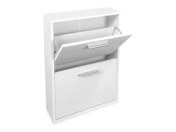 Meyvaser - Zapatero con 2 Puertas, Mueble para Zapatos Estrecho en Color Blanco, Medidas: 73 cm (Alto) x 54 cm (Ancho) x 18 cm (Fondo)