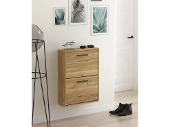 Meyvaser - Zapatero con 2 Puertas, Mueble para Zapatos Estrecho en Color Mauvella, Medidas: 73 cm (Alto) x 54 cm (Ancho) x 18 cm (Fondo)