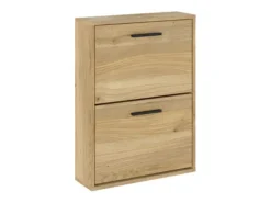 Meyvaser - Zapatero con 2 Puertas, Mueble para Zapatos Estrecho en Color Mauvella, Medidas: 73 cm (Alto) x 54 cm (Ancho) x 18 cm (Fondo)
