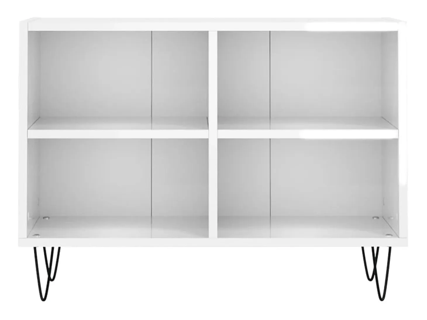 Miami Mueble de TV madera de ingeniería blanco brillo 69,5x30x50 cm