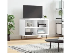 Miami Mueble de TV madera de ingeniería blanco brillo 69,5x30x50 cm