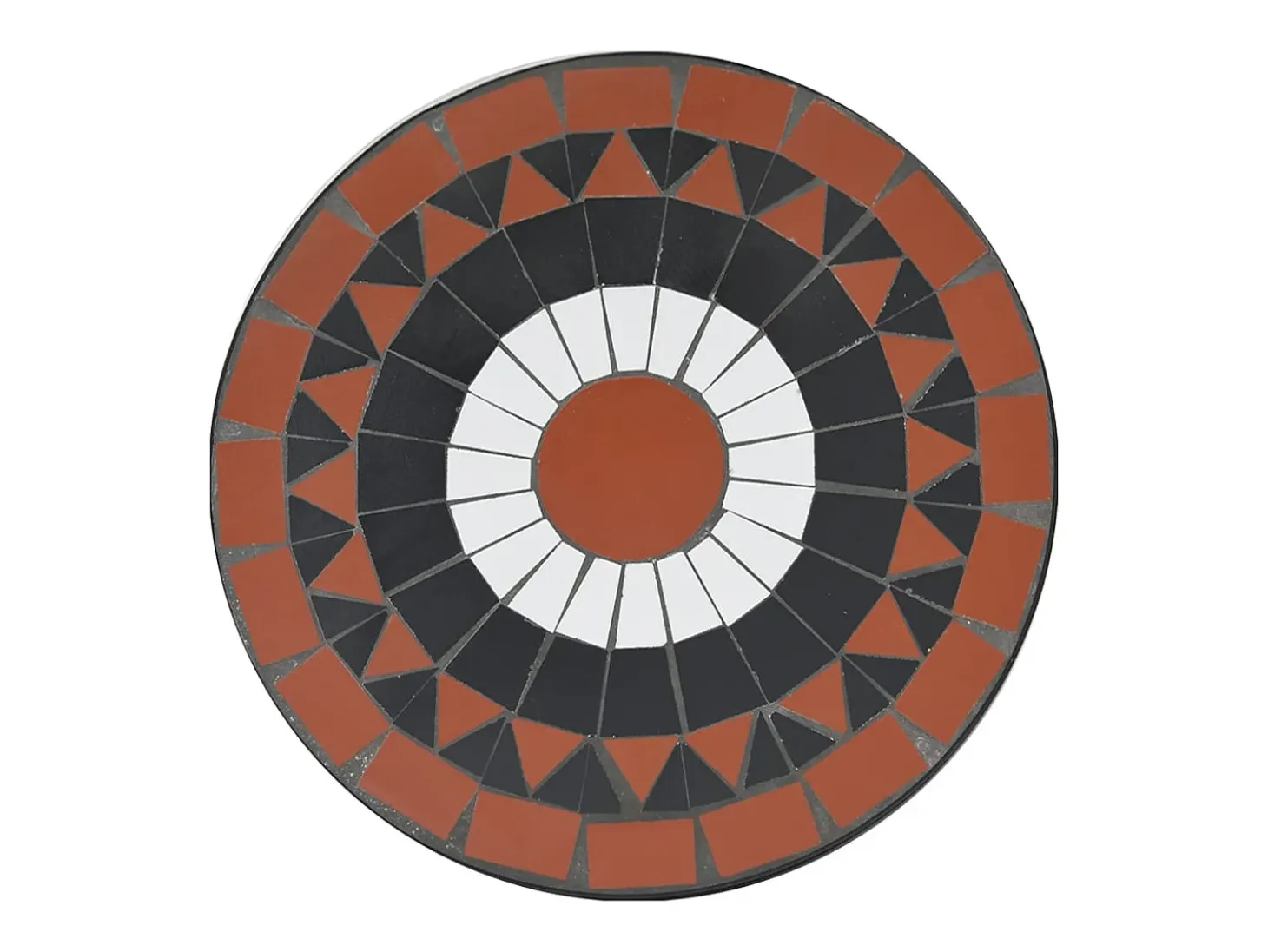 Michael Alan Mesa de bistró de mosaico cerámica terracota y blanco Ø50x70 cm