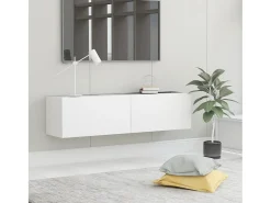 Mitchel Mueble de TV madera de ingeniería blanco 120x30x30 cm