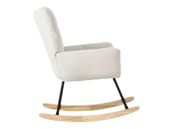 ML-Design Mecedora Beige, con Funda de Tejido, Estructura de Acero para Dormir