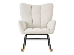 ML-Design Mecedora Beige, con Funda de Tejido, Estructura de Acero para Dormir