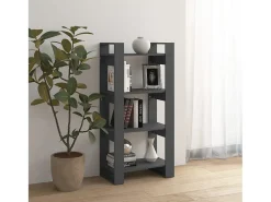 Modrin Estantería/divisor de espacios madera maciza gris 60x35x125 cm