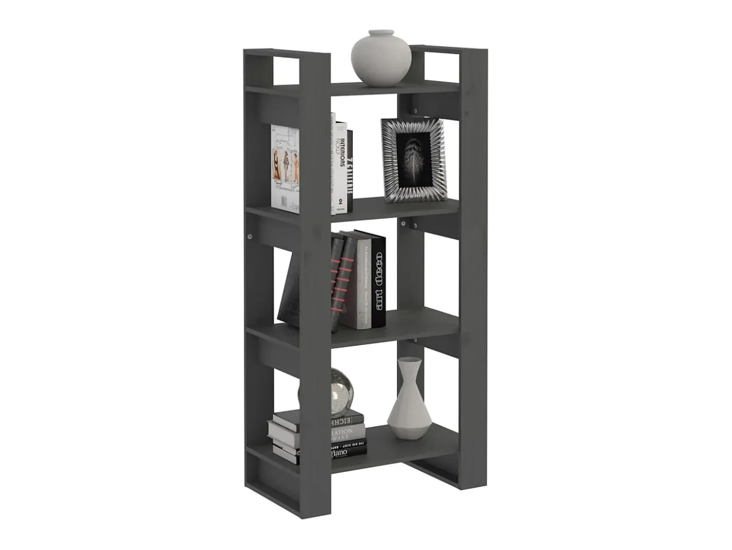 Modrin Estantería/divisor de espacios madera maciza gris 60x35x125 cm