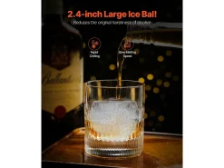 Molde de Hielo SucceBuy Prensa de Hielo Ice Diamond, Máquina de Bolas de 6.5cm, Kit de Prensa de Hielo para Whisky, Perfecto para Uso Doméstico