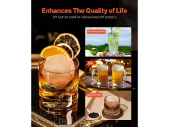 Molde de Hielo SucceBuy Prensa de Hielo Ice Diamond, Máquina de Bolas de 6.5cm, Kit de Prensa de Hielo para Whisky, Perfecto para Uso Doméstico