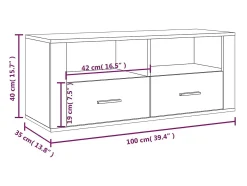 Monster Mueble para TV madera contrachapada roble ahumado 100x35x40 cm