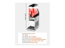 Máquina de Granito SucceBuy, Depósito Único de 15 L, Acero Inoxidable, Distribuidor de Bebidas Heladas, para Hogar, Restaurantes, Cafés, Bares