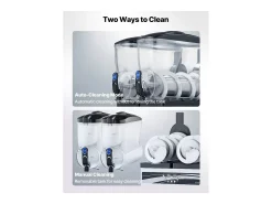 Máquina de Granito SucceBuy, 2 Depósitos de 15 L, Acero Inoxidable, Distribuidor de Bebidas Heladas, para Hogar, Restaurantes, Cafés, Bares