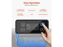 Máquina de Hielo Bajo el Mostrador SucceBuy, 36 kg/Día con Puerta Reversible Integrada