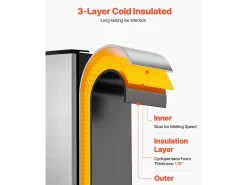 Máquina de Hielo Bajo el Mostrador SucceBuy, 36 kg/Día con Puerta Reversible Integrada