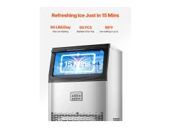 Máquina de Hielo SucceBuy Máquina de Hielo Comercial con Pantalla LED, 40,82 kg/Día para Gastronomía