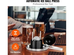 Máquina de Hielo SucceBuy 61 mm, Prensa de Hielo en Aluminio Redondo, Negro