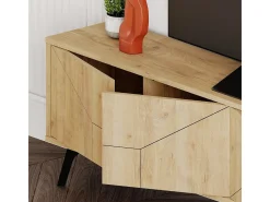 Mueble bajo de TV Dune 4 compartimentos roble 50x180x29,6 cm