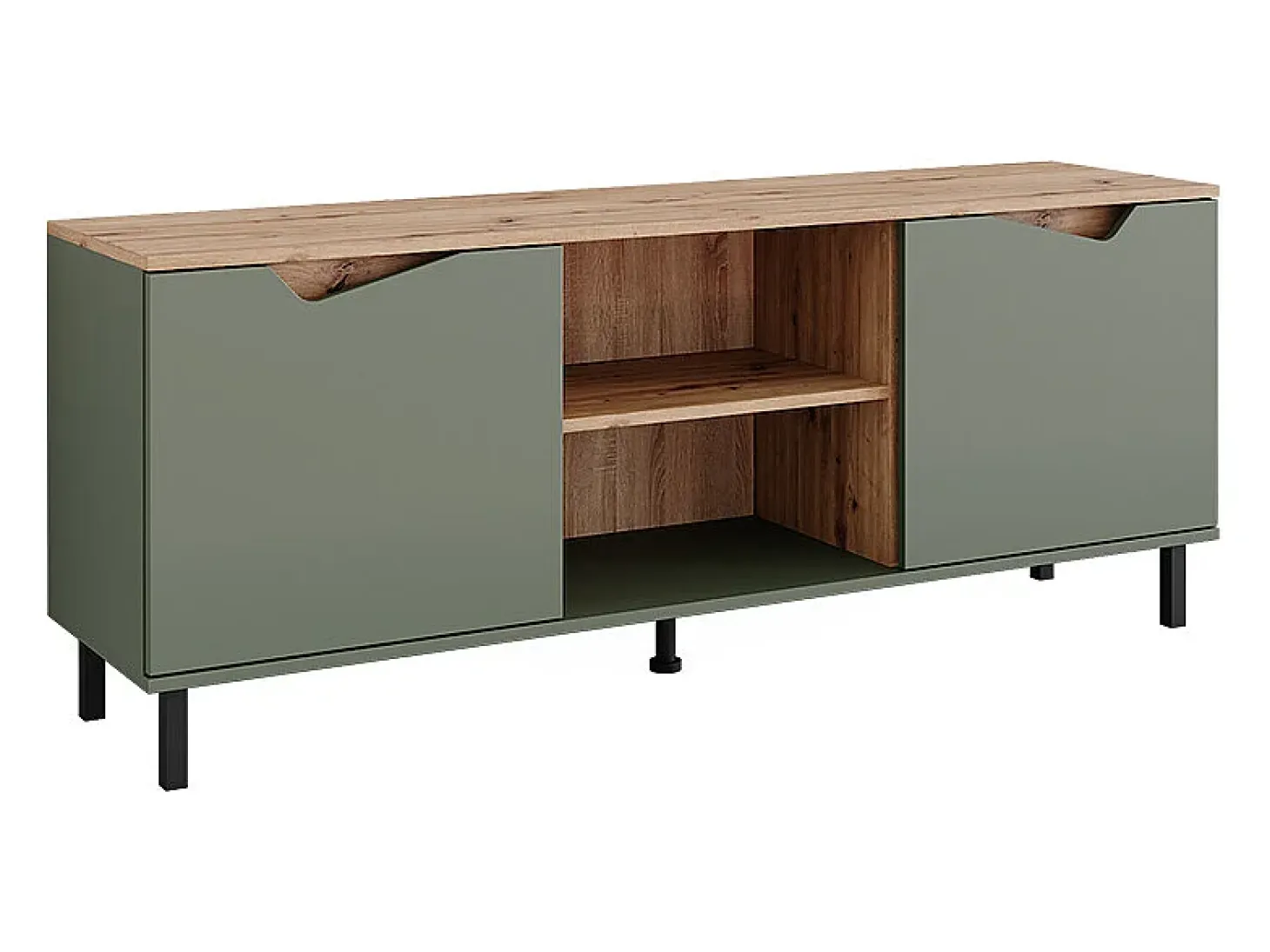 Mueble bajo para TV verde/artesano 150x38x60 marelle