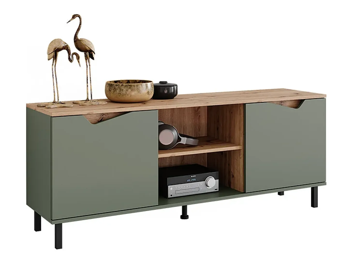 Mueble bajo para TV verde/artesano 150x38x60 marelle