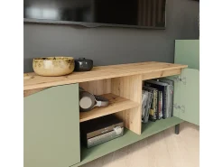 Mueble bajo para TV verde/artesano 150x38x60 marelle