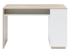 Mueble bar con almacenaje - Blanco y natural - ANOSKI