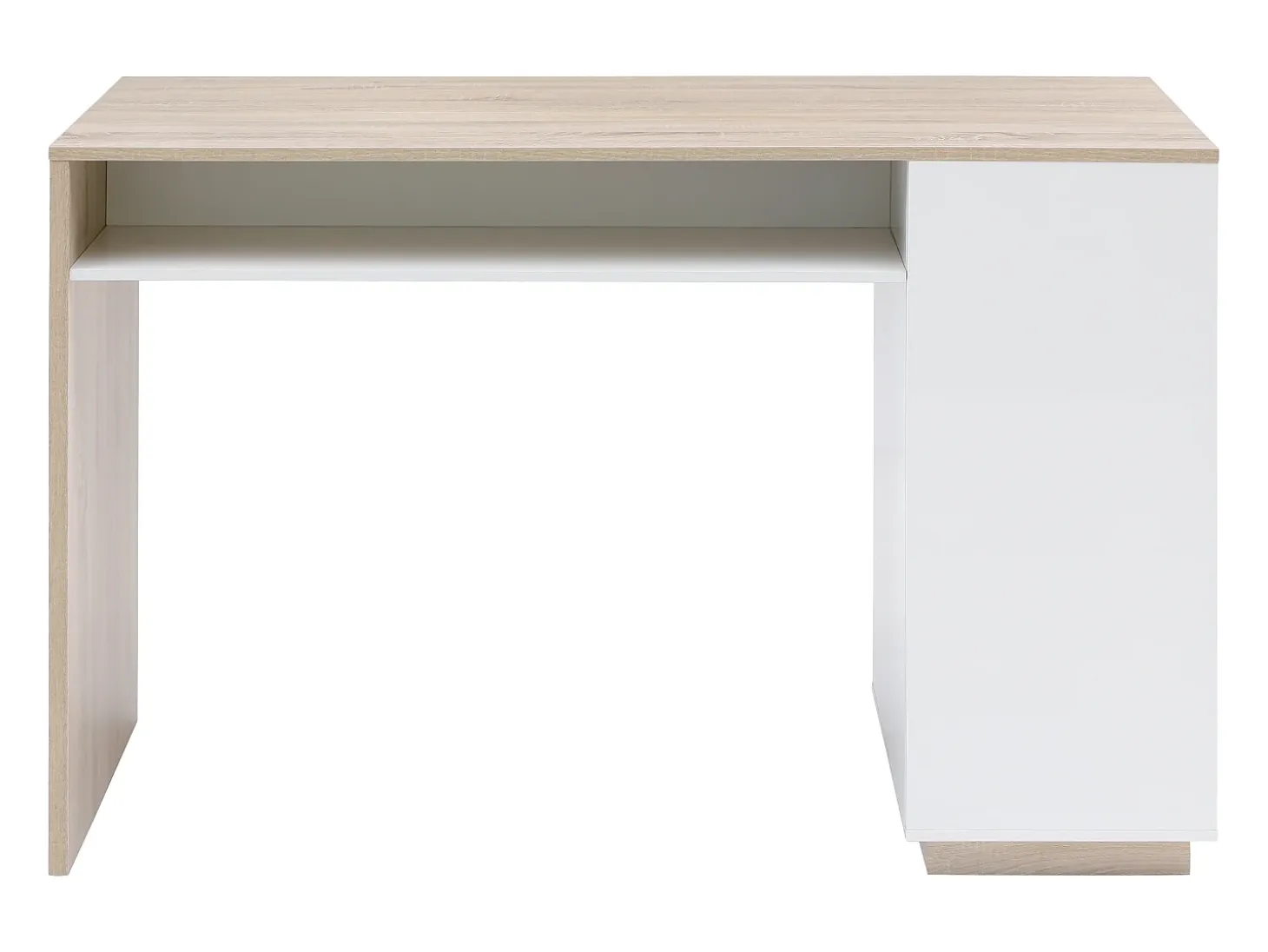 Mueble bar con almacenaje - Blanco y natural - ANOSKI