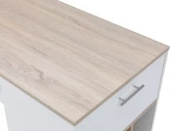 Mueble bar con almacenaje - Blanco y natural - ANOSKI