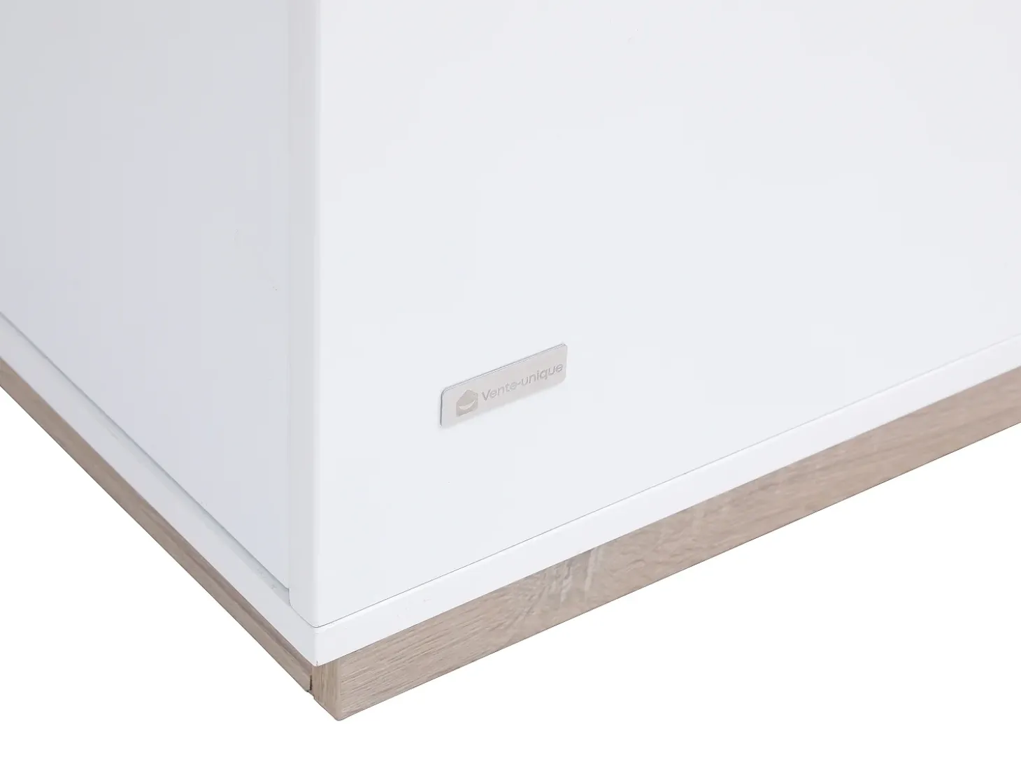 Mueble bar con almacenaje - Blanco y natural - ANOSKI