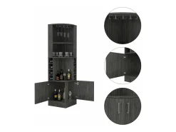 Mueble bar esquinero Syrah con soporte para copas , 180.59 cm X 46.73 cm X 46.73 cm , Marrón