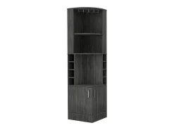 Mueble bar esquinero Syrah con soporte para copas , 180.59 cm X 46.73 cm X 46.73 cm , Marrón