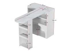 Mueble bar extensible - 120 x 40 x 100 cm - con almacenaje + espacio para mascotas - MDF - blanco