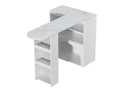 Mueble bar extensible - 120 x 40 x 100 cm - con almacenaje + espacio para mascotas - MDF - blanco