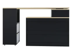 Mueble bar giratorio y retráctil、Aparador multifuncional - gran espacio de almacenamiento - Negro