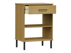 Mueble consola con patas de metal Marrón Madera maciza de pino OSLO