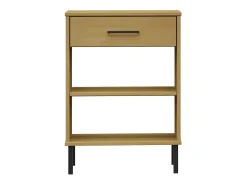 Mueble consola con patas de metal Marrón Madera maciza de pino OSLO